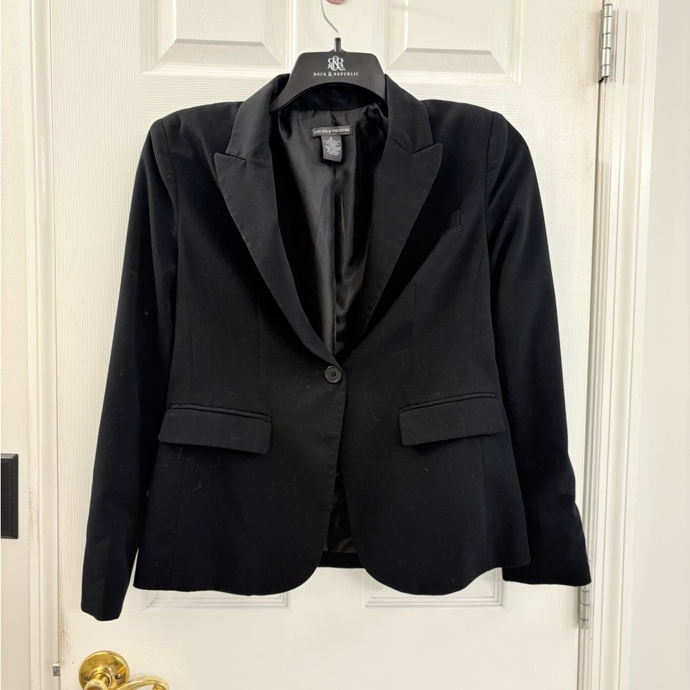 Chelsea & Theodore Black Blazer Size 6 - Picture 6 of 7